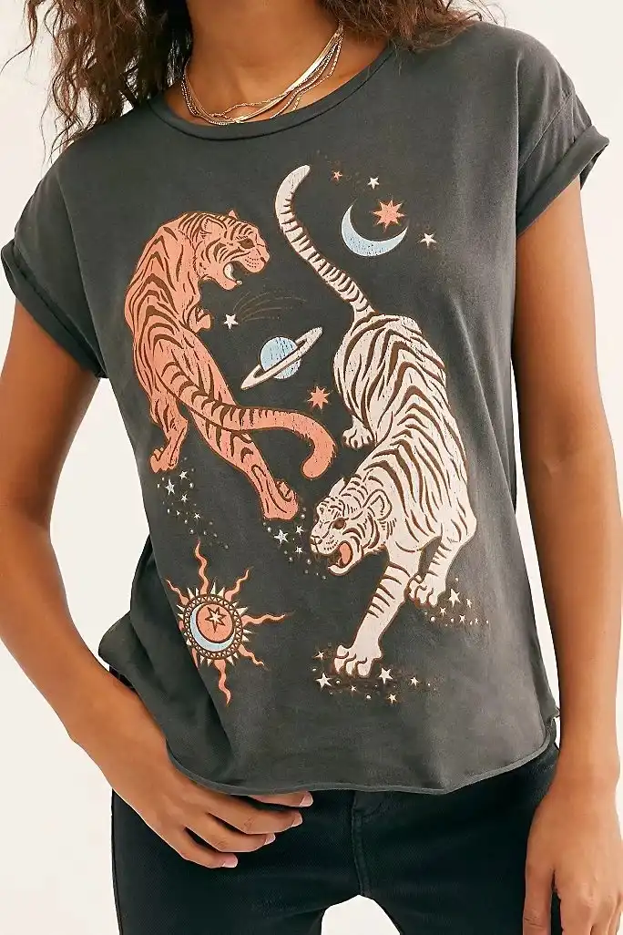womens tiger graphic tee