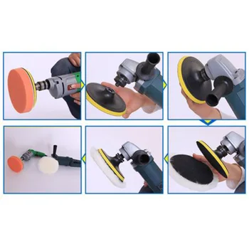 

New Polishing Wheel Bonnet Buffing Pad Plates Kit W/ M10 Drill Tools Attachment