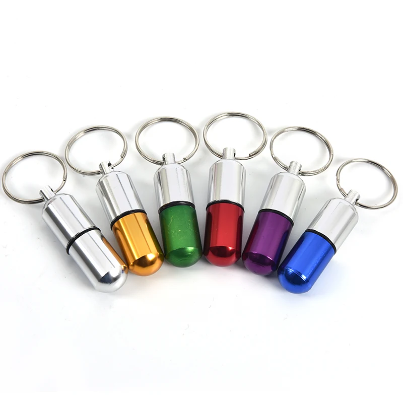 Waterproof Aluminum Pill Box Case Bottle Drug Holder Container Keychain Medicine Box Outdoor Camping Equipment