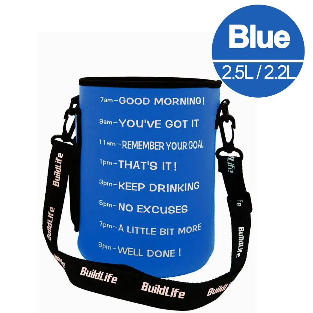 2.2L 2.5L Blue Сумка рукав набор крышка бутылки Перевозчик дайвинг ткань с плечевым ремнем сумка подходит для 3.78L галлон бутылки - Цвет: 2.2L 2.5L Blue
