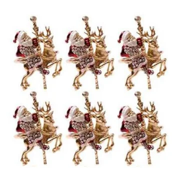 

6Pcs Christmas Reindeer Napkin Buckle Upscale Restaurant Hotel Table Set Santa Napkin Ring Napkin Ring Holder