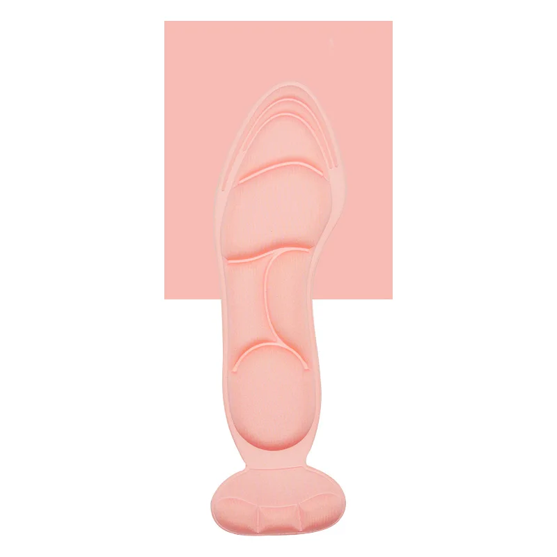 Round pink Женские 4D стельки арки массажные вставки пятки пост назад дышащие противоскользящие стельки колодки для обуви на высоком каблуке - Color: Round pink
