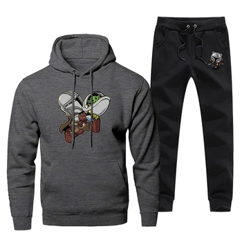 

Men's Sportswear Sets The Mandalorian Star Wars Tracksuit 2 Piece Sweatshirt + Sweatpants Super Mandalorian Baby Yoda Casual Set