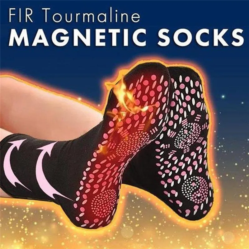 

1pairs Tourmaline Self-heating Magnetic Socks Anti Cold Ankle Massage Promotes Blood Circulation Keep Warm Foot Care