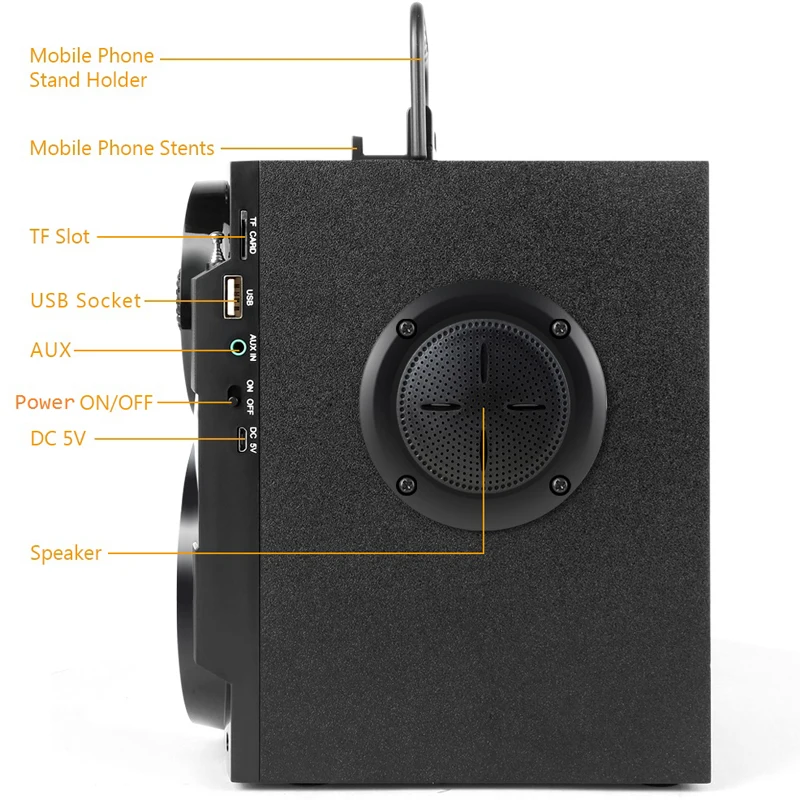 Bluetooth динамик Портативный большой мощности беспроводной стерео сабвуфер тяжелый бас динамик s звуковая коробка Поддержка FM радио TF AUX USB