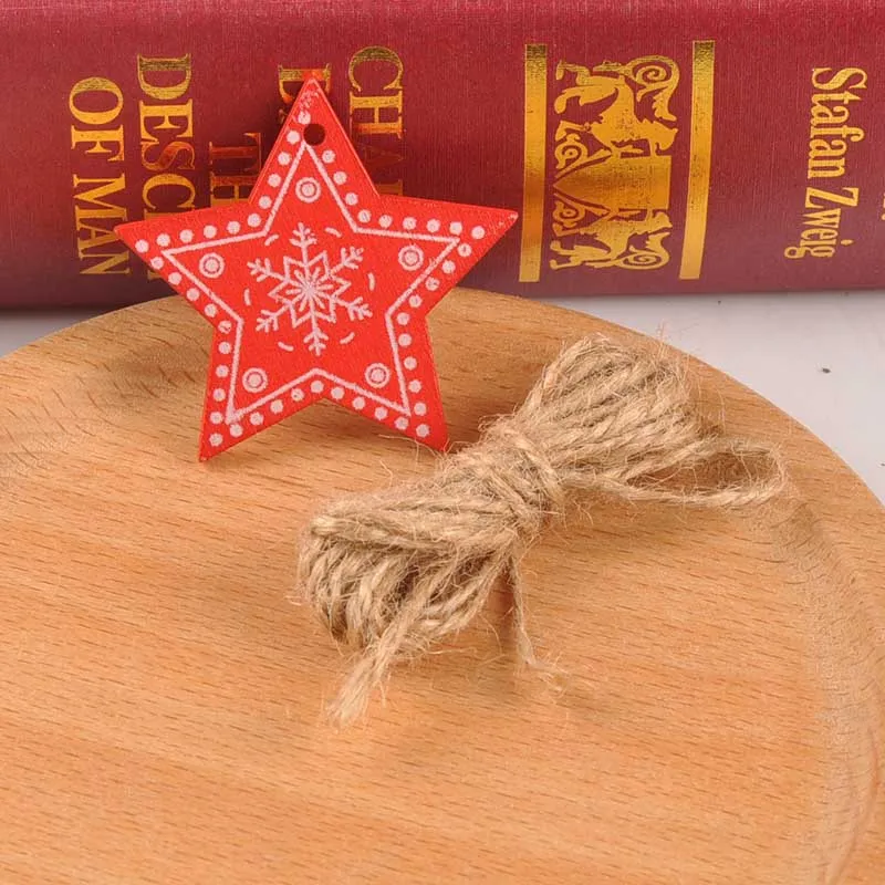 10Pcs 4-5cm Mixed Wood Slices For Christmas Home Decoration Accessories Wooden DIY Charms Drop Pendant Craft Scrapbooking M2507