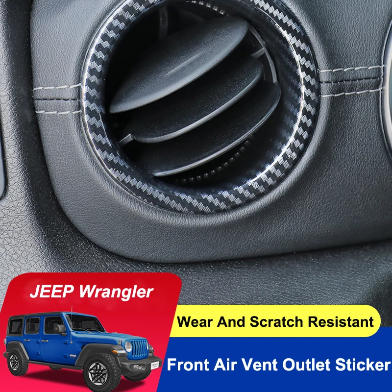 

QHCP Car Dashboard Air Conditioning Vent Outlet Decoration Cover Ring Sticker Fit For Jeep Wrangler JL 18-21 Interior Accessory