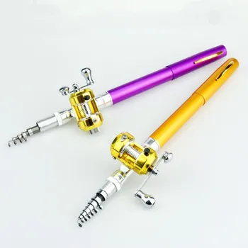 SUPER PROMO ❤️ Portable Pocket Telescopic Mini Fishing Rod Pole Pen Shape Folded Fishing Rod With Reel Wheel for Outdoor River Lake Fishing - discount item 37% OFF Sports & Entertainment