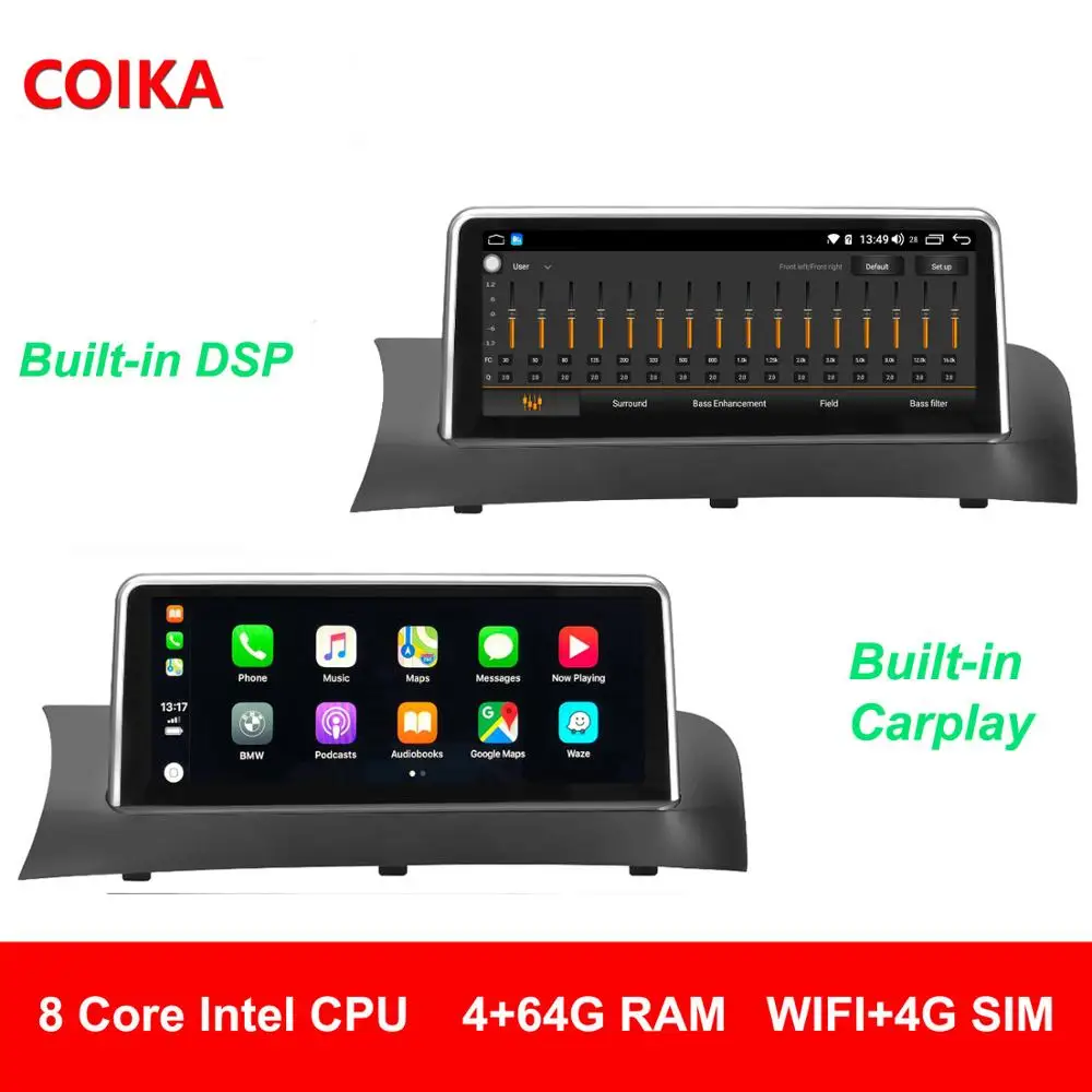 

COIKA 8 Core Android 9.1 System Car Touch Screen Stereo For BMW X3 F25 X4 F26 GPS Navi Radio Carplay SWC USB DSP PIP 4+64G RAM