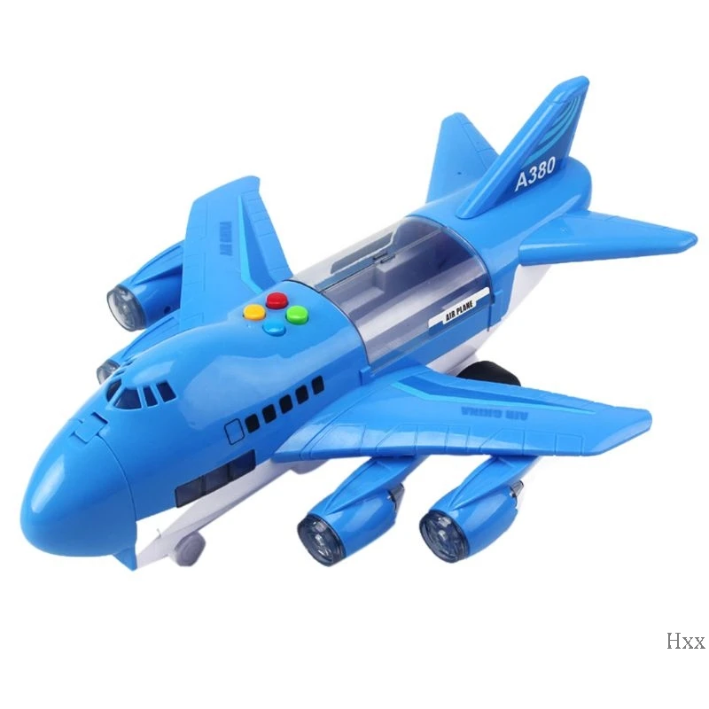 Имитационная дорожка инерции музыкальный светильник самолет игрушка самолет ранний модель самолета 72XC - Цвет: BK