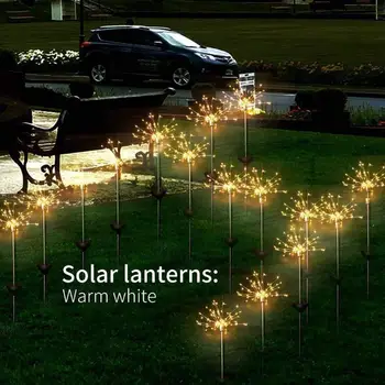 

2pcs 90 LED DIY Fireworks Decorative Lamp String Light Solar Waterproof Underground Lamp Twinkle Lights Garden Decoration New