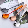 New Colorful Stainless Steel Serving Round Shape Spoon Coffee Scoops Ice Cream Dessert Tea Spoon Tableware Kitchen Cafe Tools ► Photo 2/6