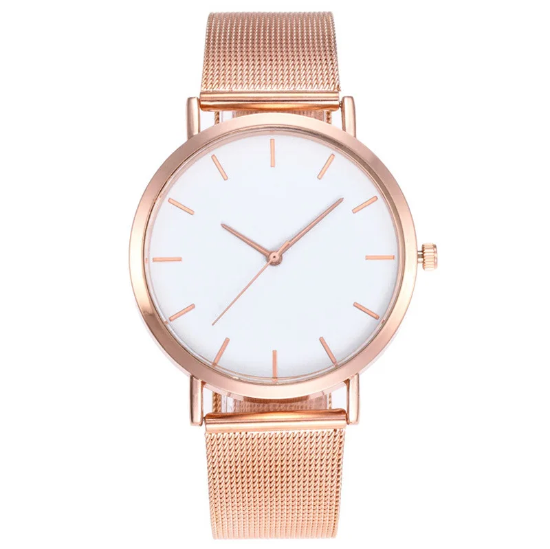 

Fashion Simple Stainless Steel Mesh Belt Quartz Watch Men's And Women's Hot Selling Non-Logo Metal Alloy Couple Watches