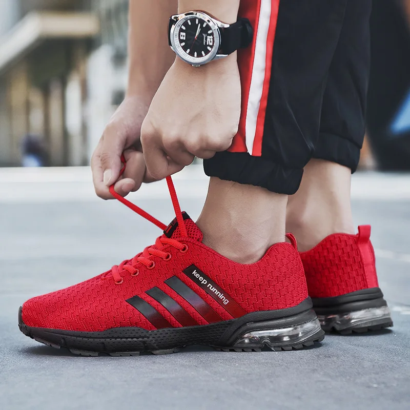 

WINDRIDERISM Air Cushion Damping Men Sneakers Brand Design Casual Shoes for Men Breathable Flyknit Zapatos De Hombre Plus Size