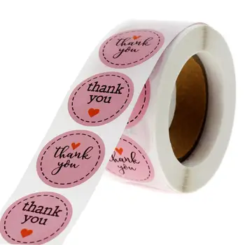 

500pcs Thank You Stickers 1inch Pink Stickers for Envelope Sealing & Birthday Party Favors Labels & Mailing Supplies Festival