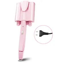 Мульти-Функция с мягким задником на гибкой бар, с рисунком в виде водной ряби бигуди для волос большой рулон яйцеобразная голова с тремя волна Портативный щипцы для завивки волос