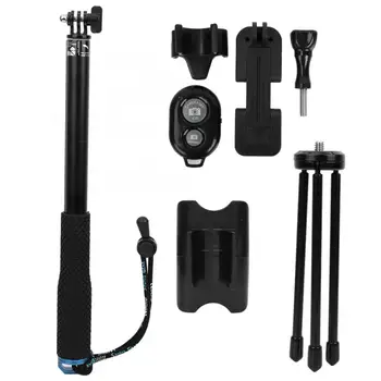 

High Quality Extendible Handheld Selfie Stick Kit with Remote Controller and Clip for GoPro and Mobile Phone
