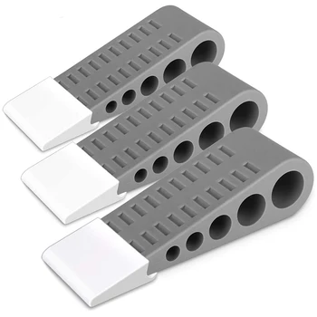 

Door Stopper Door Stop Wedge Security Door Stops with Door Holder Door Stoppers Works on All Floor 3 Pack Gray