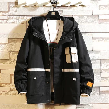 

JANPAN Style Bigger Pocket Patchwork 2020 Spring Autumn Jacket Men Streetwear Punk Bomber Clothes Plus Asian Size M-5XL
