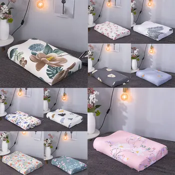 

Soft Cotton Latex Pillow Case Cover Solid Color Plaid Sleeping Pillowcase For Memory Foam Pillow Comfortable Latex Pillow