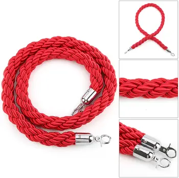 

1.5m Twisted Barrier Rope Red Suitable For Pillars And Wall Accessories Both Ends Have Clip For Easy Installation And Use