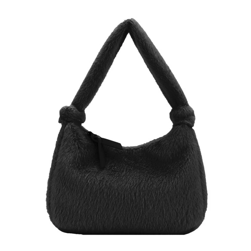 

Fashion Women Top Handle Satchel Tote Purse with Zipper Fuzzy Handbag Purse X5XA