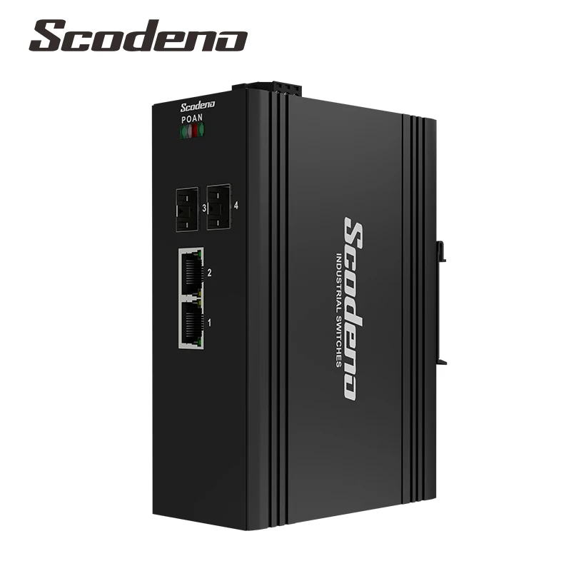 Scodeno 2-портовый промышленный гигабитный сетевой Неуправляемый коммутатор на