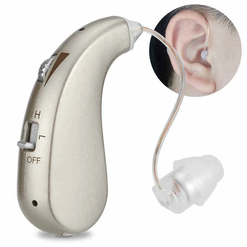Günstige Aufladbare Digitalen Hörgerät Schweren Verlust Unsichtbare BTE Ohr Aids High Power Verstärker Sound Enhancer 1pc Für Gehörlose Ältere