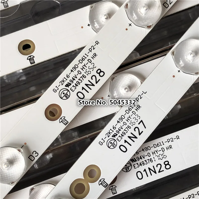 1set=12pcs LED strip GJ-2K16-490-D611-P2-R GJ-2K16-490-D611-P2-L SVJ500A37_REV05 For Phi lips 49" 49PFS5301 49PFS4132 49PFS4131