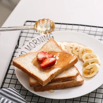 

European Style Solid Honey Stirring Bar Coffee Stirring Bar Jam Stick Glass Transparent Stirring Bar 1 Stick*