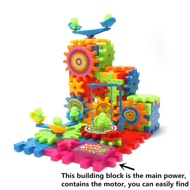 81 PCS Electric Gears 3D Model Building Kits Plastic Brick Blocks Educational Toys For Kids Children Gifts 1