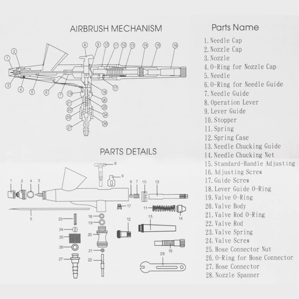 Airbrush Makeup Set Pinkiou Air Brush Kit for Face Paint with Mini Compressor 0.4mm Needle and Nozzle Nail Body Paint SP16(RED