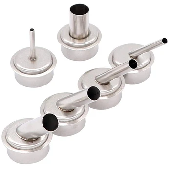 

MOOL 6Pcs Quick 861DW Hot Air Station Resisting Nozzles 3/4/6/8/10/12mm Nozzle Sleeve for PCB Microscope Soldering Repair
