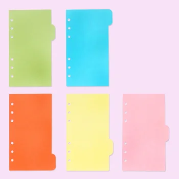 

6pcs A6 Dividers Set 6 Holes Ring Colored Notebook Binders Divider Index Page Tab Cards Set Notebook Accessories School Statione