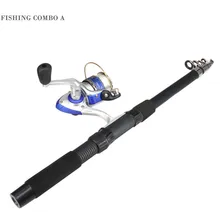 2,1 M FRP рыболовная удочка Катушка комбо набор телескопический спиннинг складные стержни катушки с сумкой приманки идеальный Рыболовный набор