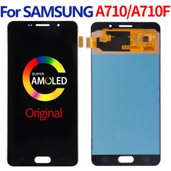 

original Super AMOLED For SAMSUNG GALAXY A7 2016 Sm-A710F A710 A710F LCD Display Touch Screen Digitizer Assembly Replacement