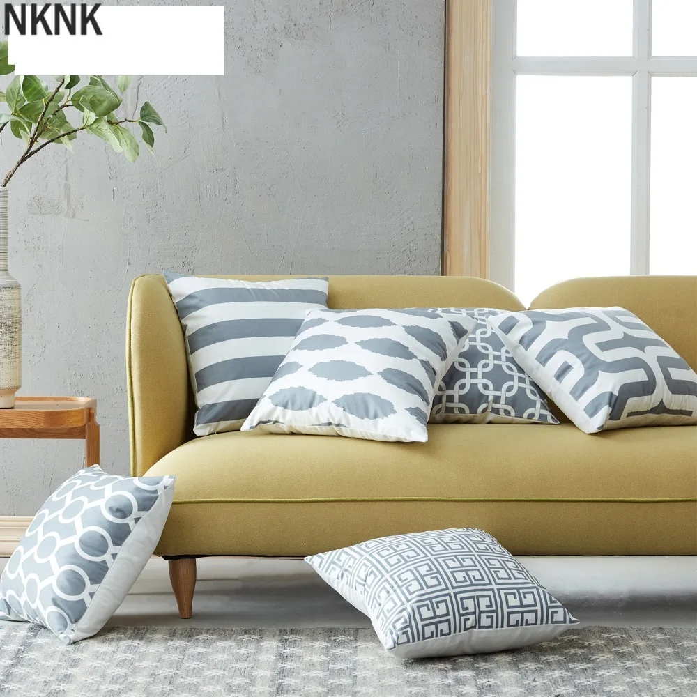 

Geometric Cushion Cover Cheap Grey Pillow Covers for Puff Sofa Seat Chair Velvet Decorative Throw Pillow Covers Cases