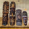 Thai Wood Carving Mask Wall Hanging Retro Wooden Crafts Home Bar Club Wall Decoration Wooden Retro Facebook Pendant 1