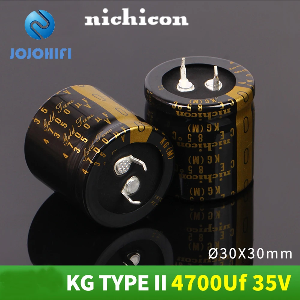 2pcs KG TYPE II Gold Tune Nichicon 4700UF 35V 30*30mm Pitch 10mm 35V/4700uf Audio Electrolytic Capacitor Capacitors 1pcs 6pcs nichicon type i kg gold tune 10000uf 63v 35x50mm pitch 10mm audio electrolytic capacitor