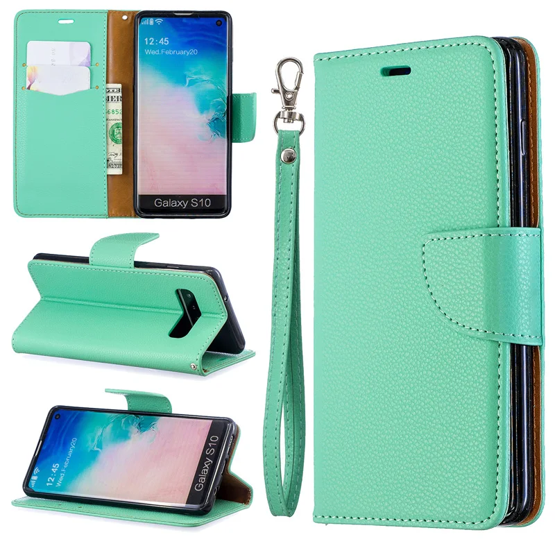 

Solid Color Leather Flip Case For Samsung S20 Ultra S10 S10e S10 Plus Funda Wallet Cover Phone Case For Samsung Galaxy S9 Plus