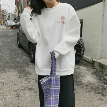 

ew Preppy Style Cute Cartoon Letters Printing Casual Sweatshirt Women Autumn Winter Long Sleeve Loose Hoodies Female Hoodie