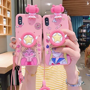 

Cute Japan Sailor Moon Silicone Anime Bracket Phone Case For Huawei P20 P30 Lite Mate 10 20 Pro TPU Back Cover For Nova 2 3 4 5