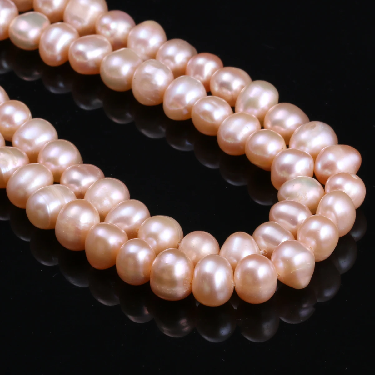 7-8mm-5-pink Высококачественные бусины из натурального пресноводного культивированного жемчуга, круглые бусины для изготовления ювелирных изделий, ожерелье 13 дюймов, Размер 2,5-3 мм - Цвет: 7-8mm-5-pink