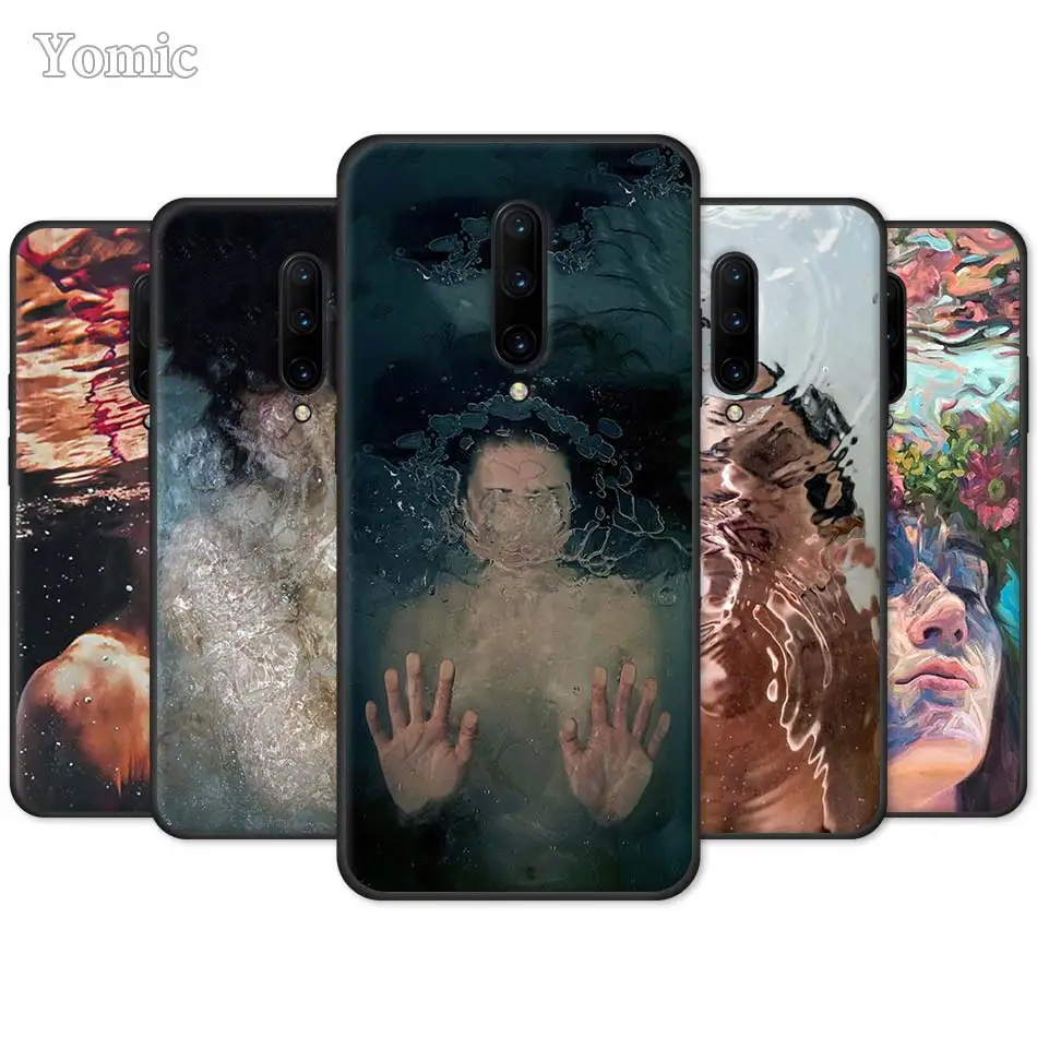 

Silicone Case for Oneplus 7 7 Pro 6 6T 5T Black Capa for Oneplus 7 7Pro Mobile Phone Bag Cover Abstract Art Underwater Boy Girl
