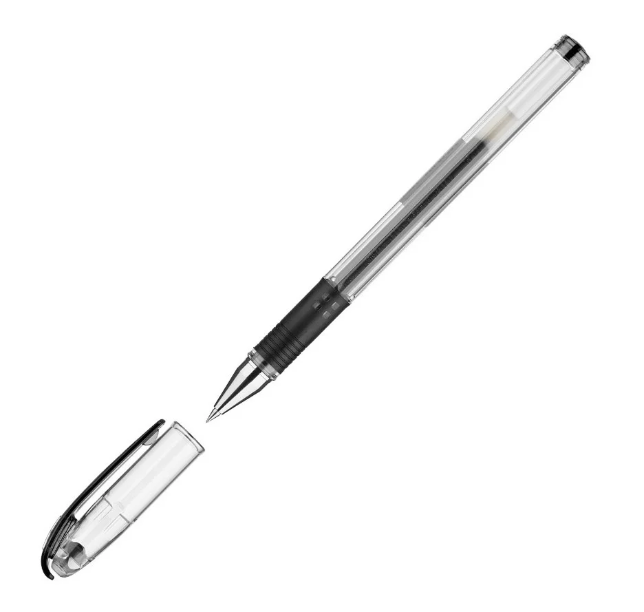 Ручка гелевая Pilot BLN-G3-38-B (45568)корпус пластик резин. манжета прозрачный черные
