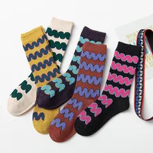 Женские носки цветные геометрические волнистые носки без пятки