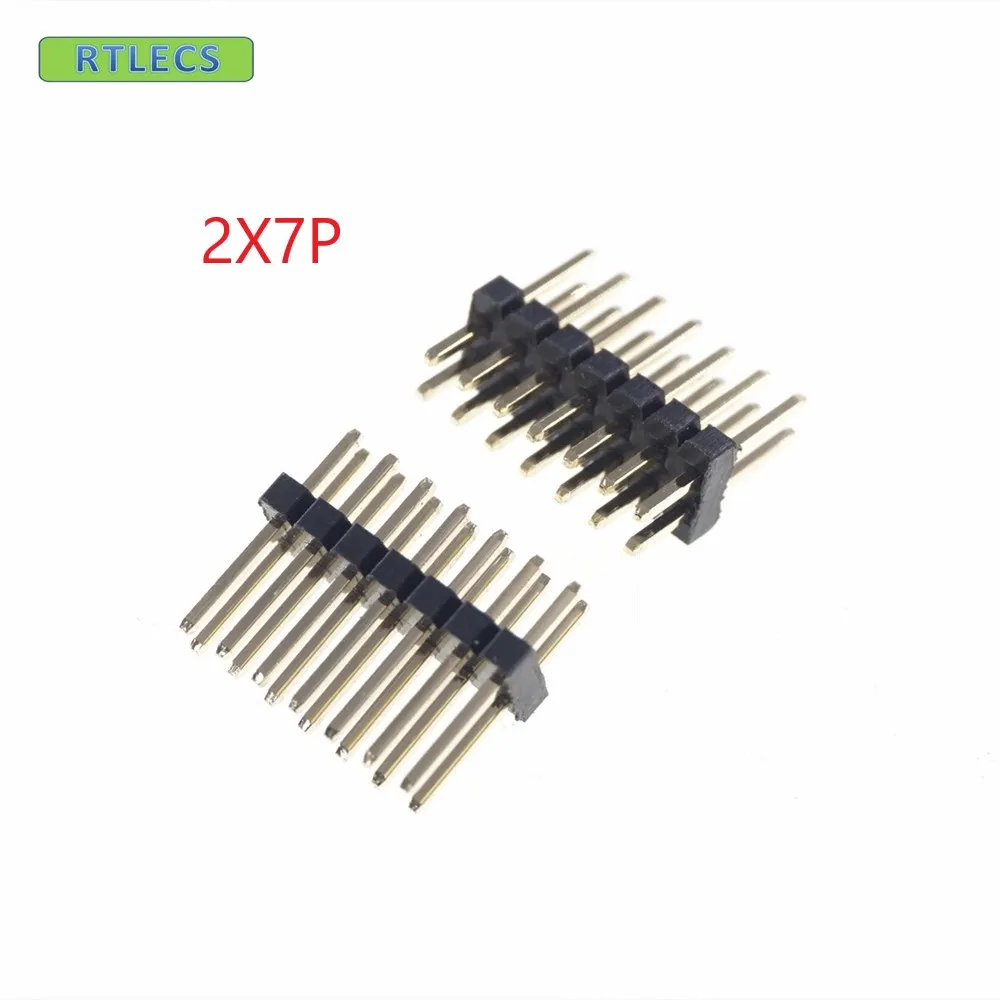 

100pcs 2x7 P 14 pin 1.27mm Pitch Pin Header male dual row Male straight gold flash Rohs Reach double rows pitch 1.27