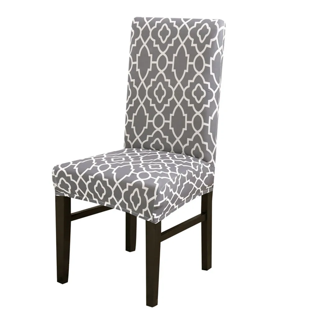 Hotel Wrinkle Resistant Decoration Soft Washable Dining Room Full Protection Stretchable Geometric Print Home Chair Cover Seat