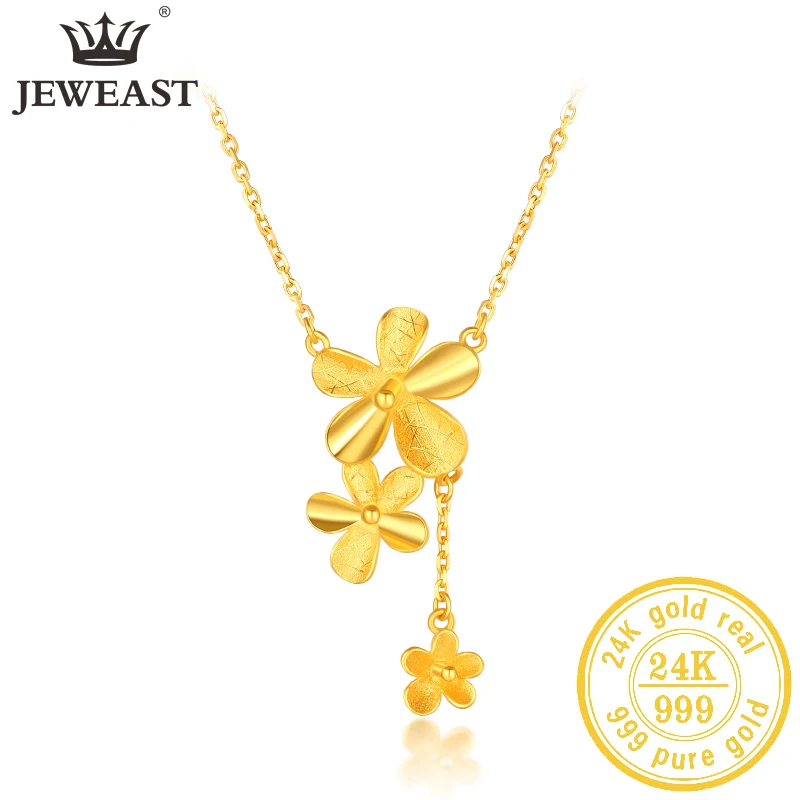 

JLZB 24K Pure Gold Necklace Real AU 999 Solid Gold Chain Beautiful Upscale Trendy Classic Party Fine Jewelry Hot Sell New 2023