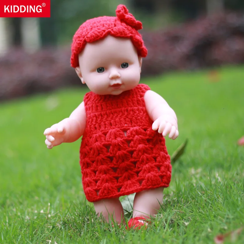 30 см моделирование кукла с одеждой DIY игрушки для ванной для детей милые мягкие Bonecas enchantimalal куклы для девочек подарок на день рождения - Цвет: sweater red skirt
